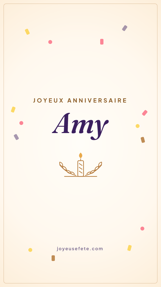 Image « Joyeux anniversaire Amy » au format story