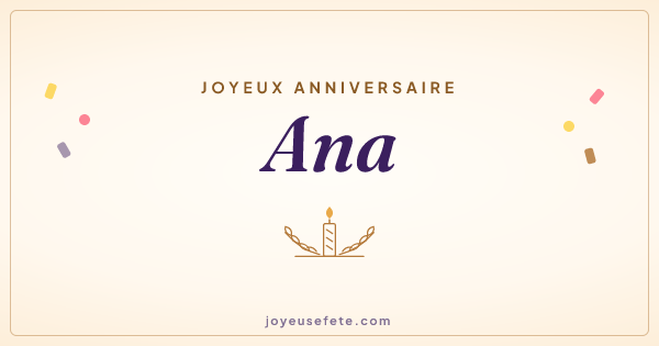 Image « Joyeux anniversaire Ana » au format large