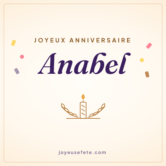 Image carrée « Joyeux anniversaire Anabel » pour WhatsApp