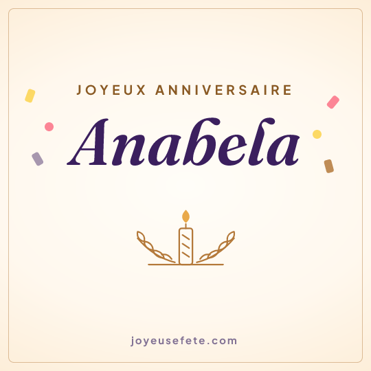 Image carrée « Joyeux anniversaire Anabela » pour WhatsApp