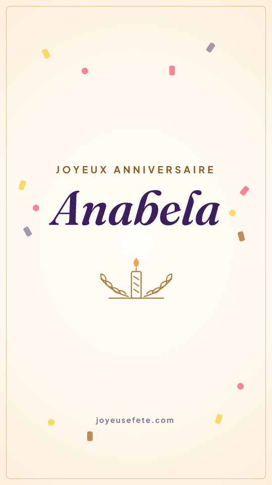 Image « Joyeux anniversaire Anabela » au format story