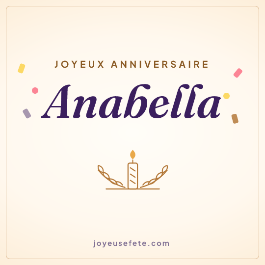 Image carrée « Joyeux anniversaire Anabella » pour WhatsApp