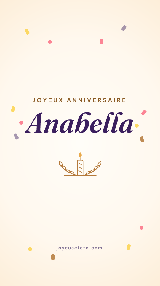 Image « Joyeux anniversaire Anabella » au format story
