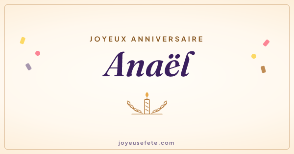 Image « Joyeux anniversaire Anaël » au format large