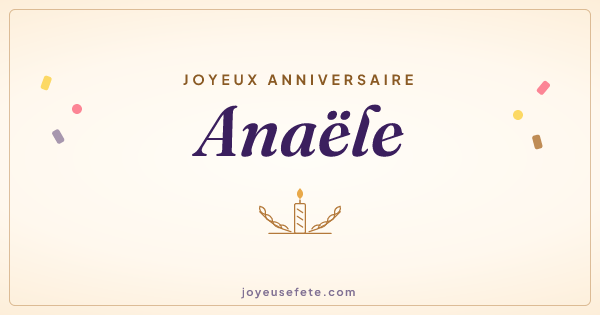 Image « Joyeux anniversaire Anaële » au format large