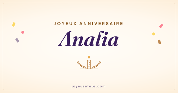 Image « Joyeux anniversaire Analia » au format large