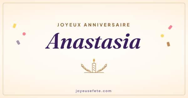 Image « Joyeux anniversaire Anastasia » au format large