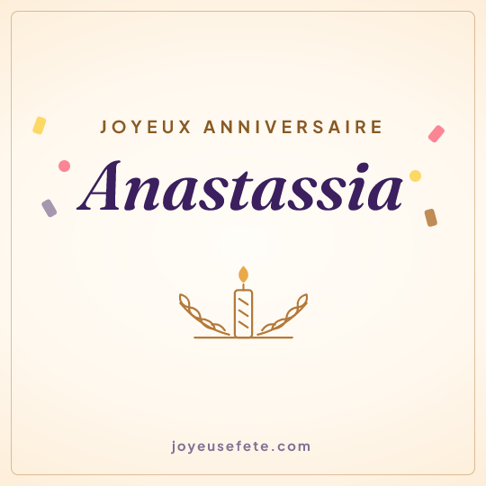 Image carrée « Joyeux anniversaire Anastassia » pour WhatsApp