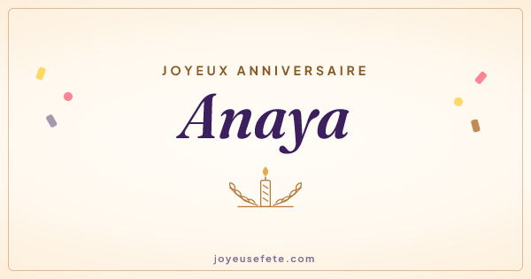 Image « Joyeux anniversaire Anaya » au format large