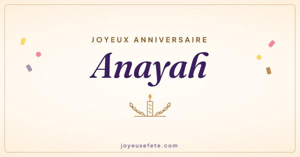 Image « Joyeux anniversaire Anayah » au format large
