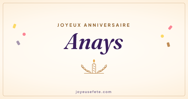 Image « Joyeux anniversaire Anays » au format large