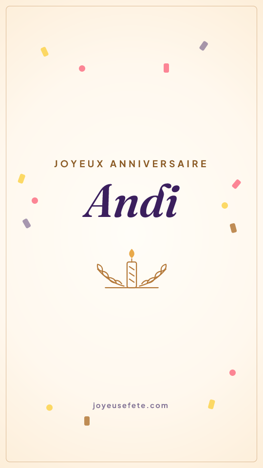 Image « Joyeux anniversaire Andi » au format story