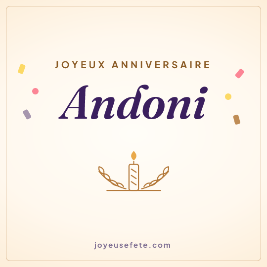 Image carrée « Joyeux anniversaire Andoni » pour WhatsApp