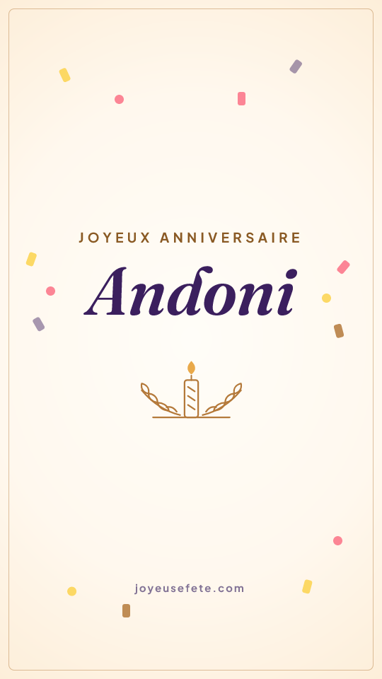 Image « Joyeux anniversaire Andoni » au format story