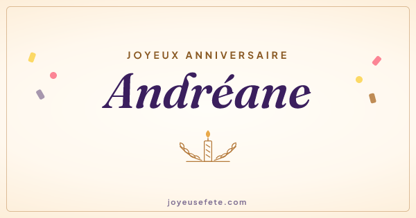 Image « Joyeux anniversaire Andréane » au format large