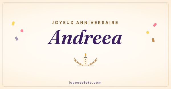 Image « Joyeux anniversaire Andreea » au format large