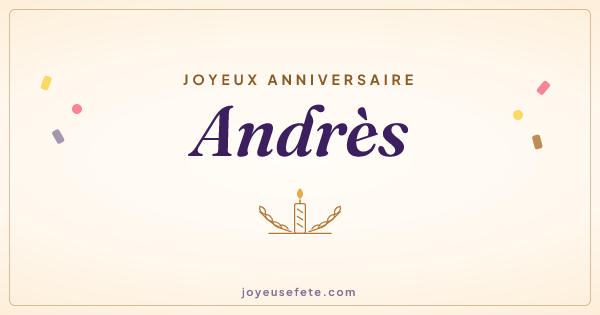 Image « Joyeux anniversaire Andrès » au format large