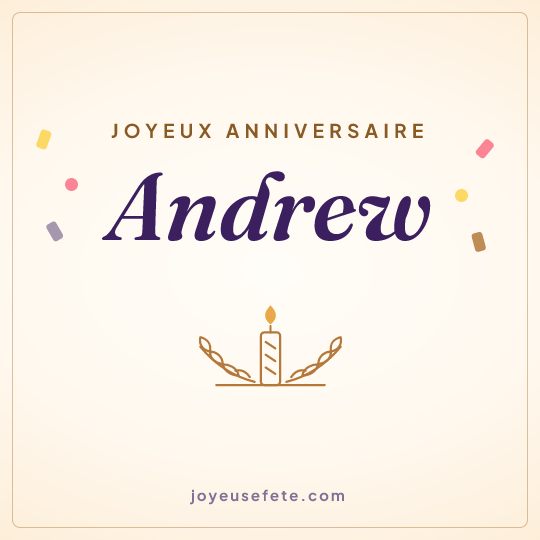Image carrée « Joyeux anniversaire Andrew » pour WhatsApp