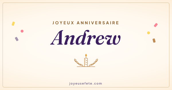 Image « Joyeux anniversaire Andrew » au format large