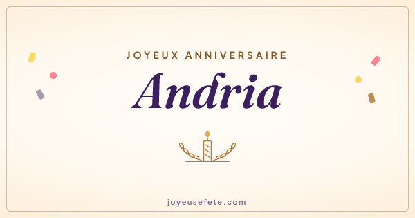 Image « Joyeux anniversaire Andria » au format large