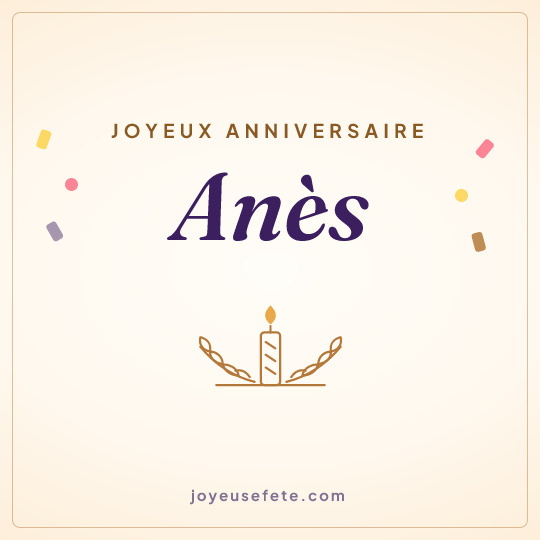 Image carrée « Joyeux anniversaire Anès » pour WhatsApp