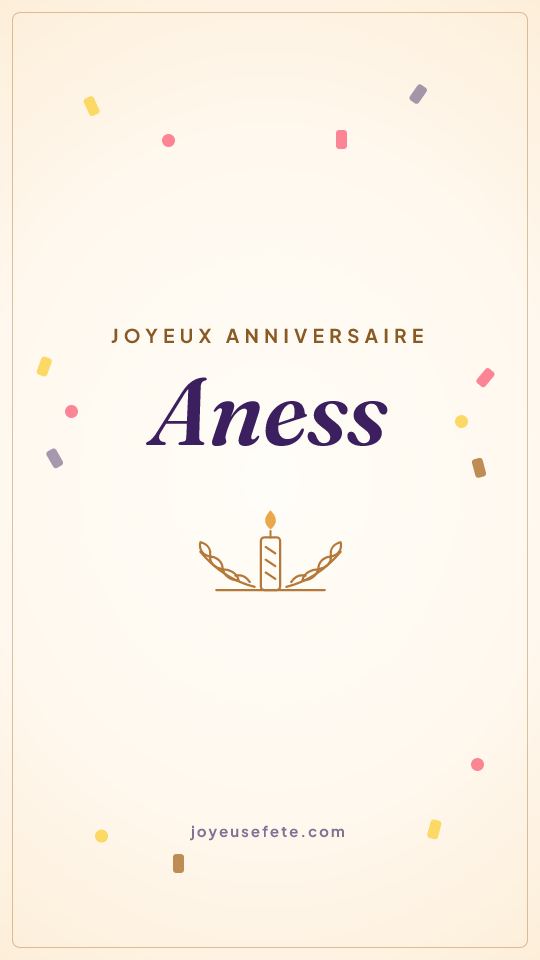 Image « Joyeux anniversaire Aness » au format story
