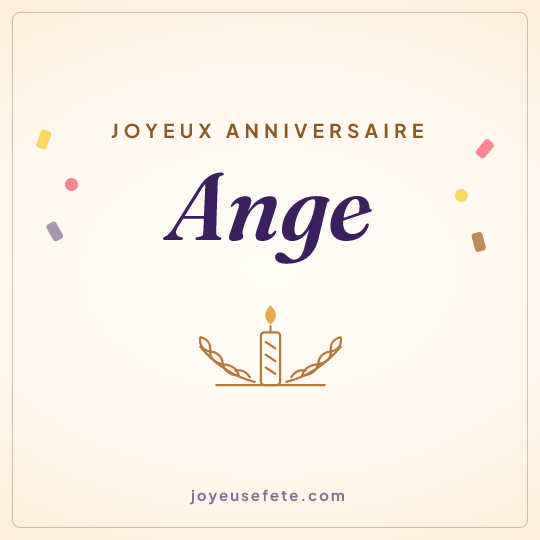 Image carrée « Joyeux anniversaire Ange » pour WhatsApp