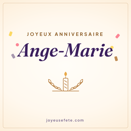 Image carrée « Joyeux anniversaire Ange-Marie » pour WhatsApp
