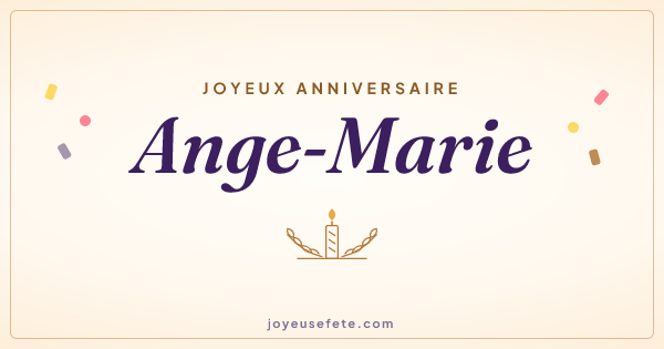 Image « Joyeux anniversaire Ange-Marie » au format large