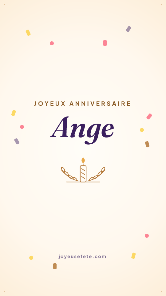 Image « Joyeux anniversaire Ange » au format story
