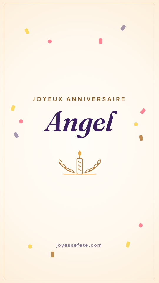 Image « Joyeux anniversaire Angel » au format story