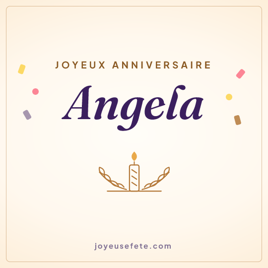 Image carrée « Joyeux anniversaire Angela » pour WhatsApp