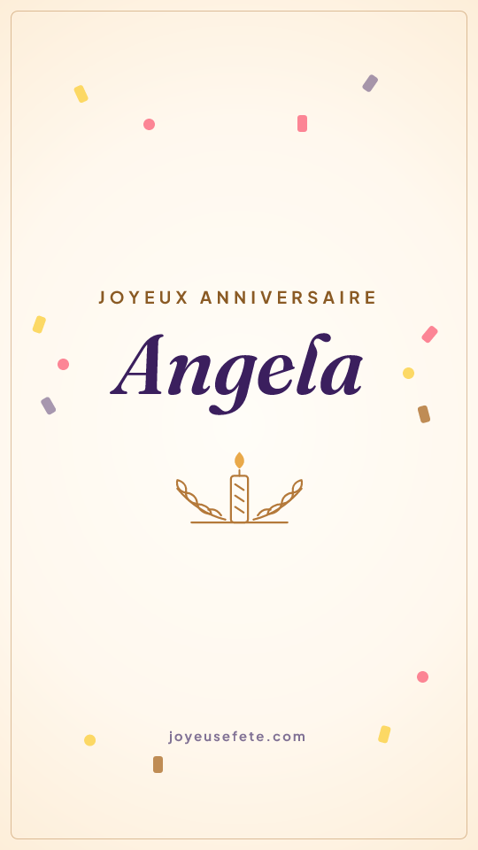 Image « Joyeux anniversaire Angela » au format story