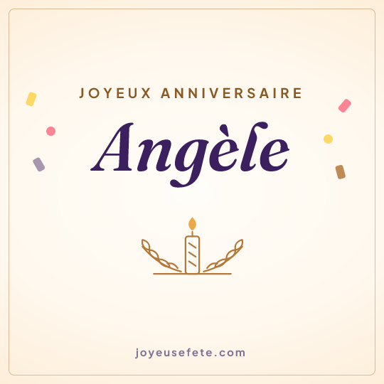 Image carrée « Joyeux anniversaire Angèle » pour WhatsApp