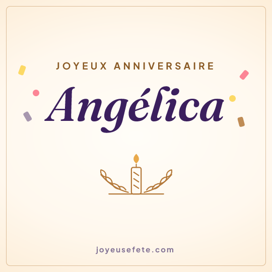 Image carrée « Joyeux anniversaire Angélica » pour WhatsApp