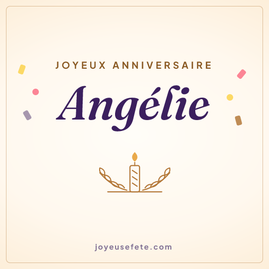 Image carrée « Joyeux anniversaire Angélie » pour WhatsApp