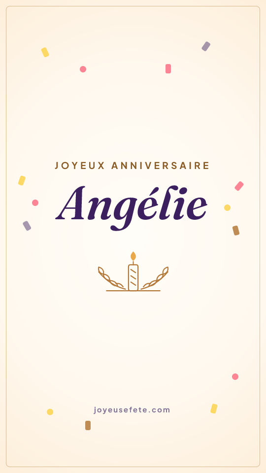 Image « Joyeux anniversaire Angélie » au format story