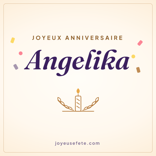 Image carrée « Joyeux anniversaire Angelika » pour WhatsApp
