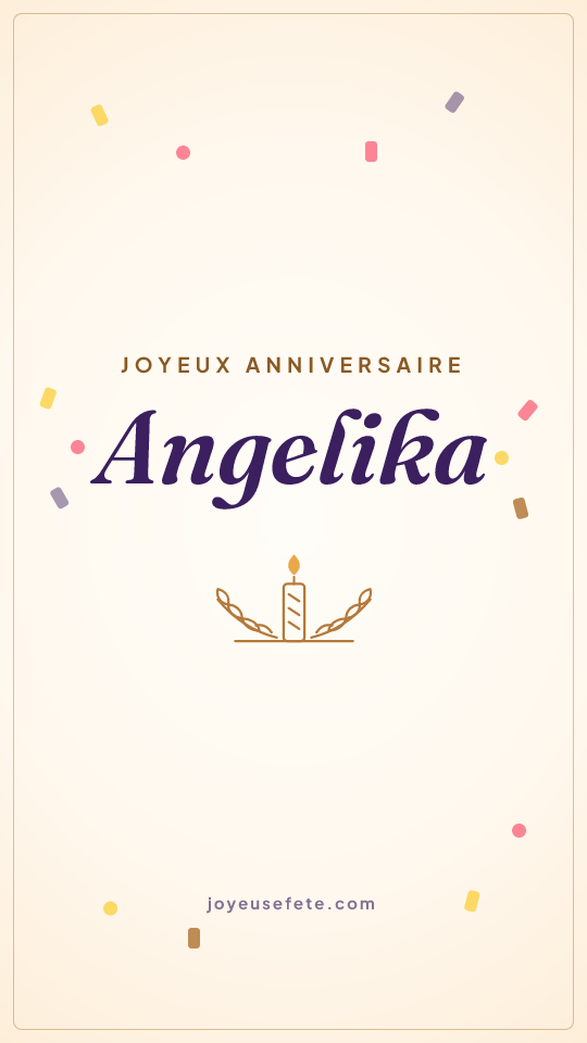 Image « Joyeux anniversaire Angelika » au format story