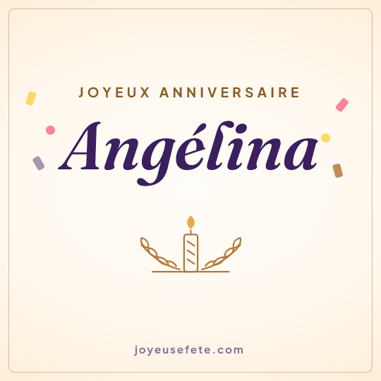 Image carrée « Joyeux anniversaire Angélina » pour WhatsApp