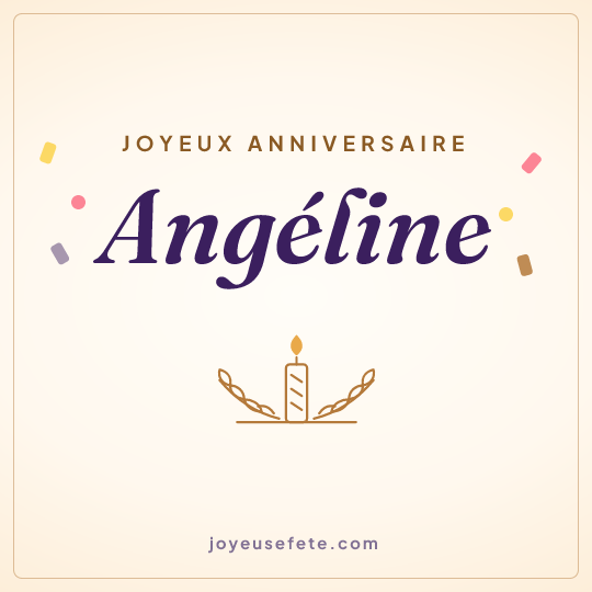 Image carrée « Joyeux anniversaire Angéline » pour WhatsApp