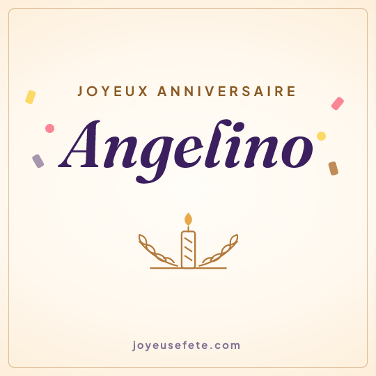 Image carrée « Joyeux anniversaire Angelino » pour WhatsApp