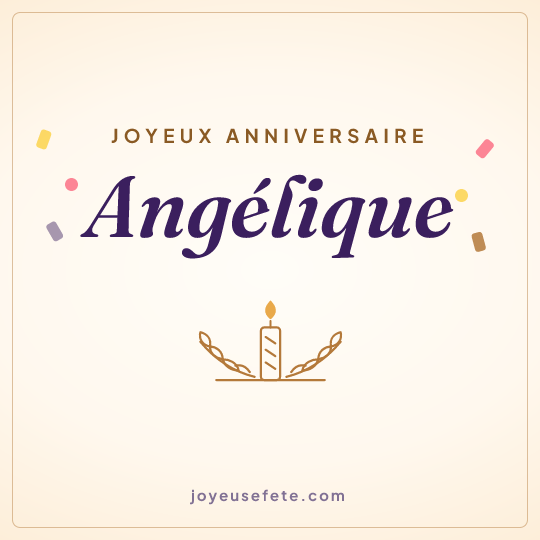 Image carrée « Joyeux anniversaire Angélique » pour WhatsApp