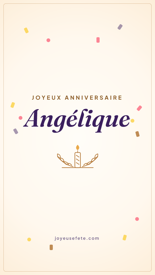 Image « Joyeux anniversaire Angélique » au format story