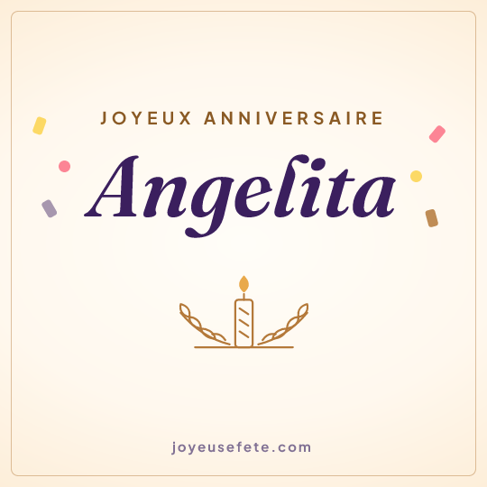 Image carrée « Joyeux anniversaire Angelita » pour WhatsApp