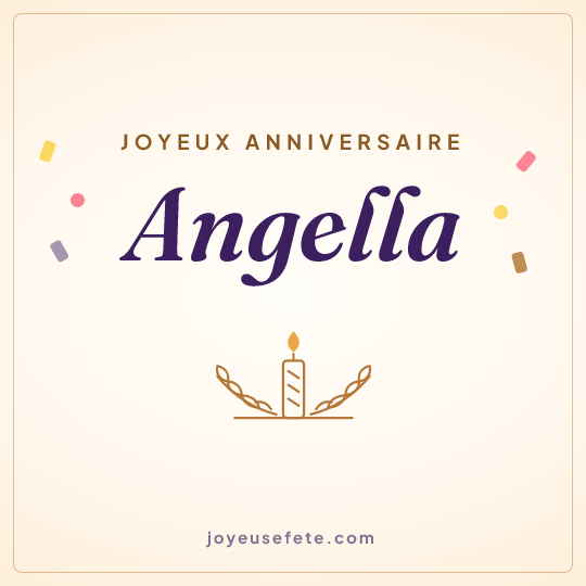 Image carrée « Joyeux anniversaire Angella » pour WhatsApp