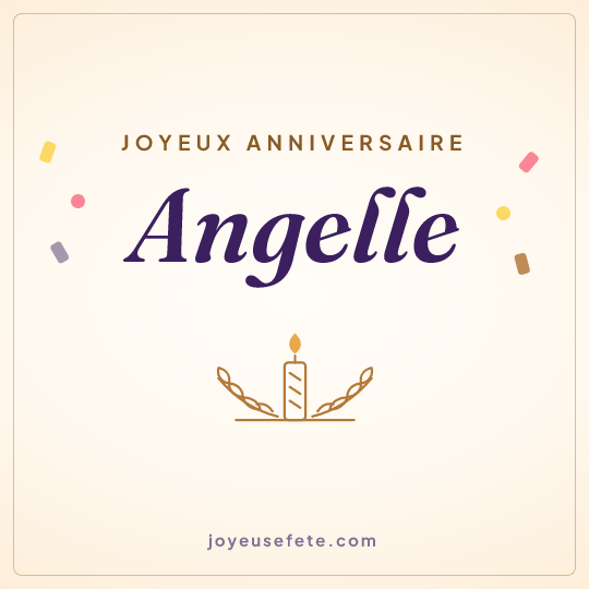 Image carrée « Joyeux anniversaire Angelle » pour WhatsApp