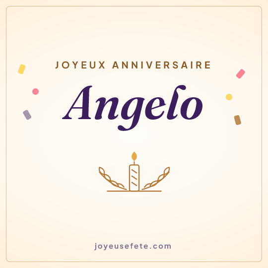 Image carrée « Joyeux anniversaire Angelo » pour WhatsApp