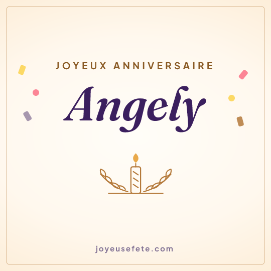 Image carrée « Joyeux anniversaire Angely » pour WhatsApp