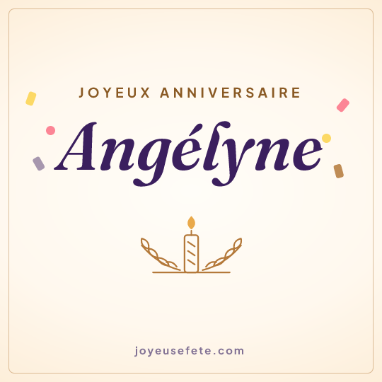 Image carrée « Joyeux anniversaire Angélyne » pour WhatsApp